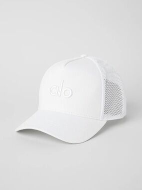 ALO Yoga White Mesh Trucker Cap